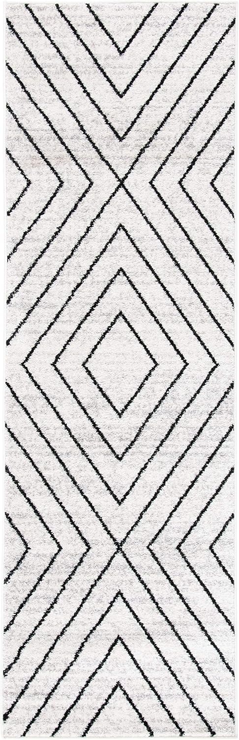 image:imageSAFAVIEH Area Rug 8x10 Adirondack Collection Large Black amp Light Grey Modern Geometric Design NonShedding amp Easy Cleaning Ideal for Living Room Bedroom Office Dining Space ADR251FIvoryGrey
