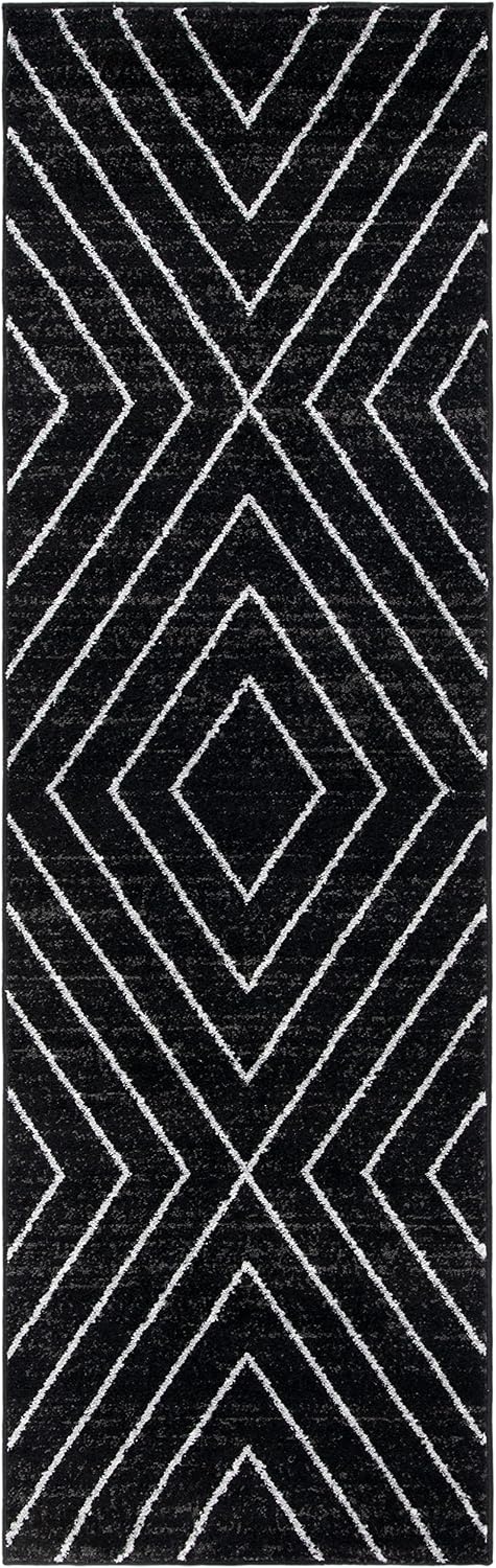 image:imageSAFAVIEH Area Rug 8x10 Adirondack Collection Large Black amp Light Grey Modern Geometric Design NonShedding amp Easy Cleaning Ideal for Living Room Bedroom Office Dining Space ADR251FBlackLight Grey