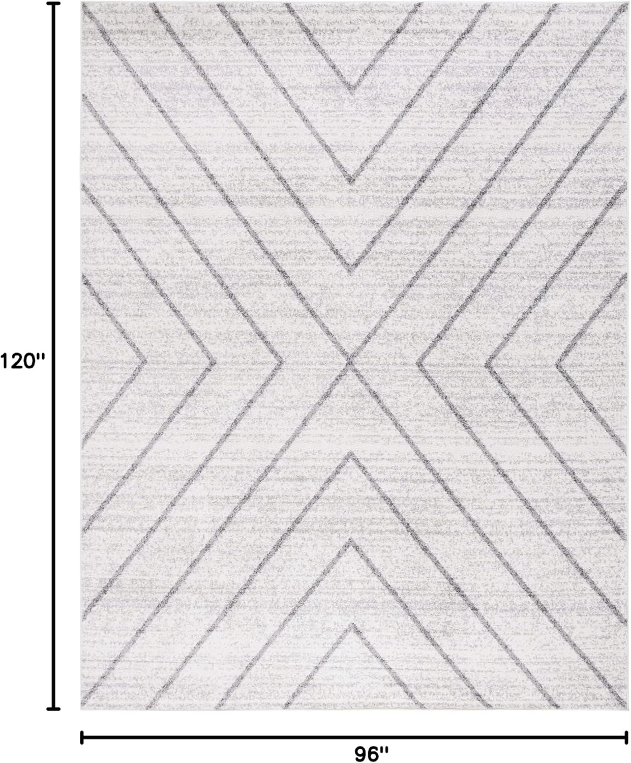 image:imageSAFAVIEH Area Rug 8x10 Adirondack Collection Large Black amp Light Grey Modern Geometric Design NonShedding amp Easy Cleaning Ideal for Living Room Bedroom Office Dining Space ADR251FIvoryDark Grey