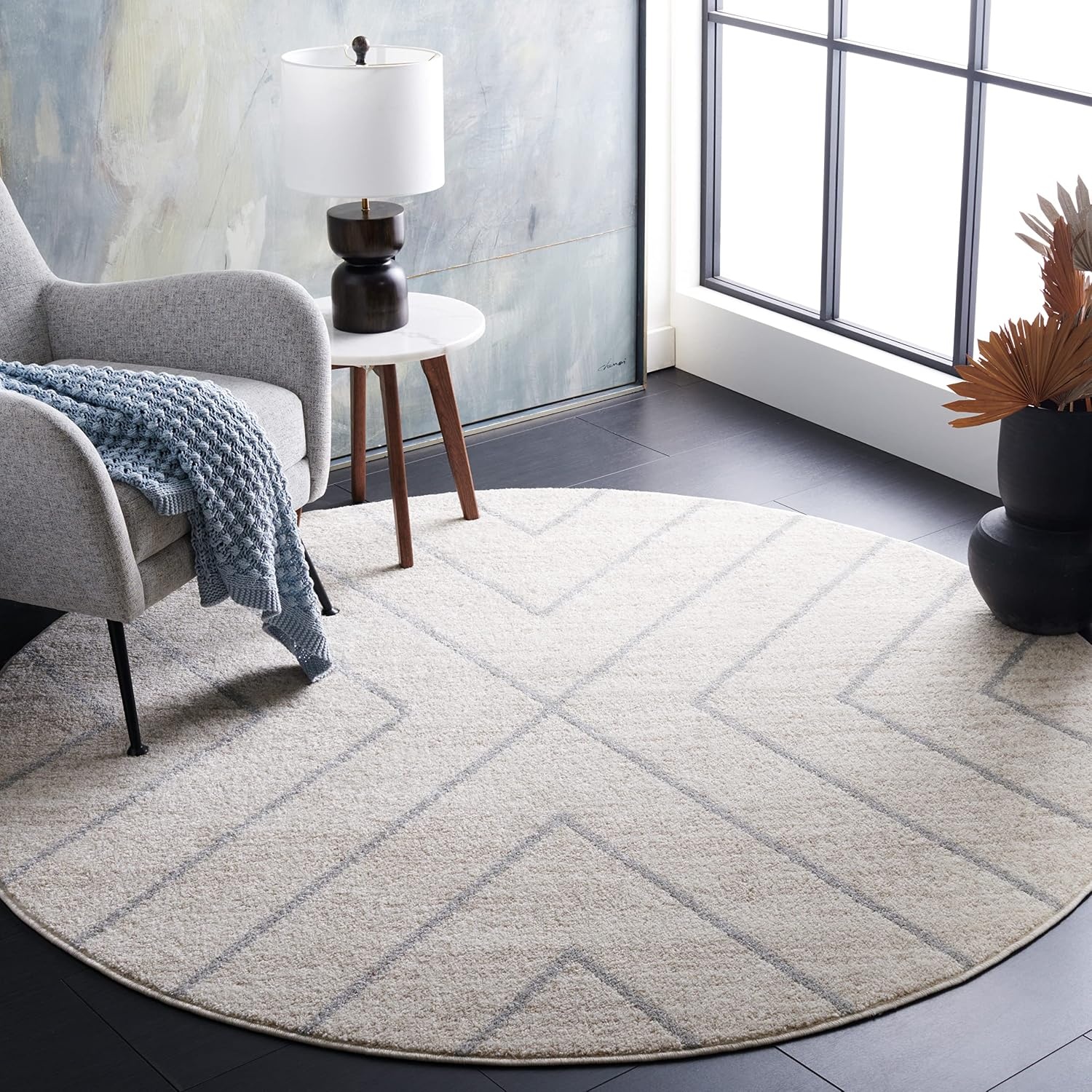 image:imageSAFAVIEH Area Rug 8x10 Adirondack Collection Large Black amp Light Grey Modern Geometric Design NonShedding amp Easy Cleaning Ideal for Living Room Bedroom Office Dining Space ADR251FIvoryLight Grey