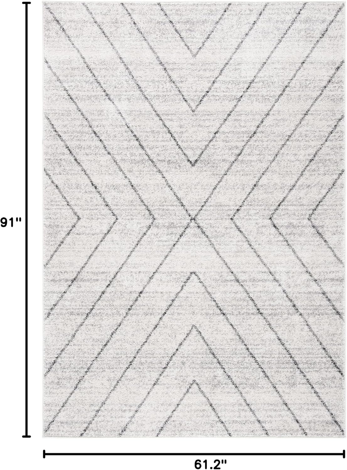 image:imageSAFAVIEH Area Rug 8x10 Adirondack Collection Large Black amp Light Grey Modern Geometric Design NonShedding amp Easy Cleaning Ideal for Living Room Bedroom Office Dining Space ADR251FIvoryDark Grey