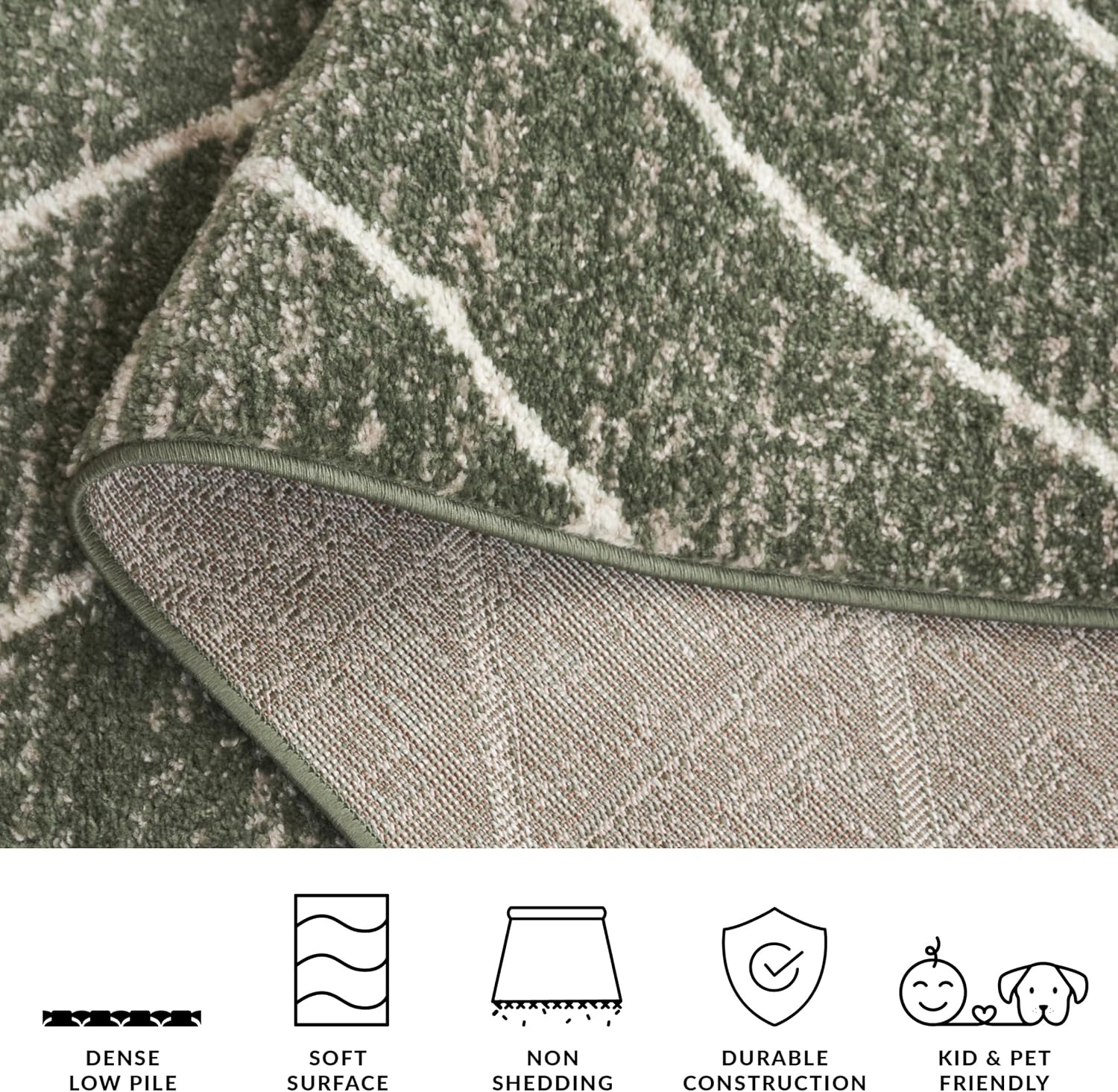 image:imageSAFAVIEH Area Rug 8x10 Adirondack Collection Large Black amp Light Grey Modern Geometric Design NonShedding amp Easy Cleaning Ideal for Living Room Bedroom Office Dining Space ADR251FDark GreenIvory