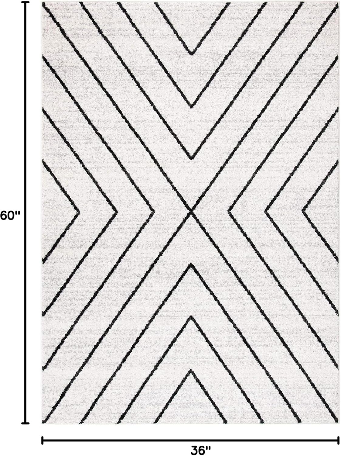image:imageSAFAVIEH Area Rug 8x10 Adirondack Collection Large Black amp Light Grey Modern Geometric Design NonShedding amp Easy Cleaning Ideal for Living Room Bedroom Office Dining Space ADR251FIvoryGrey