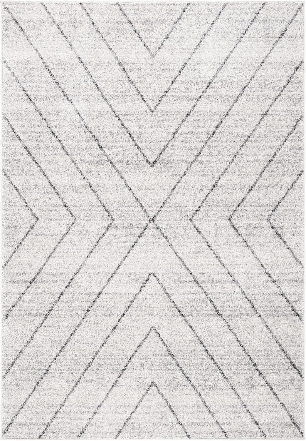 image:imageSAFAVIEH Area Rug 8x10 Adirondack Collection Large Black amp Light Grey Modern Geometric Design NonShedding amp Easy Cleaning Ideal for Living Room Bedroom Office Dining Space ADR251FIvoryDark Grey