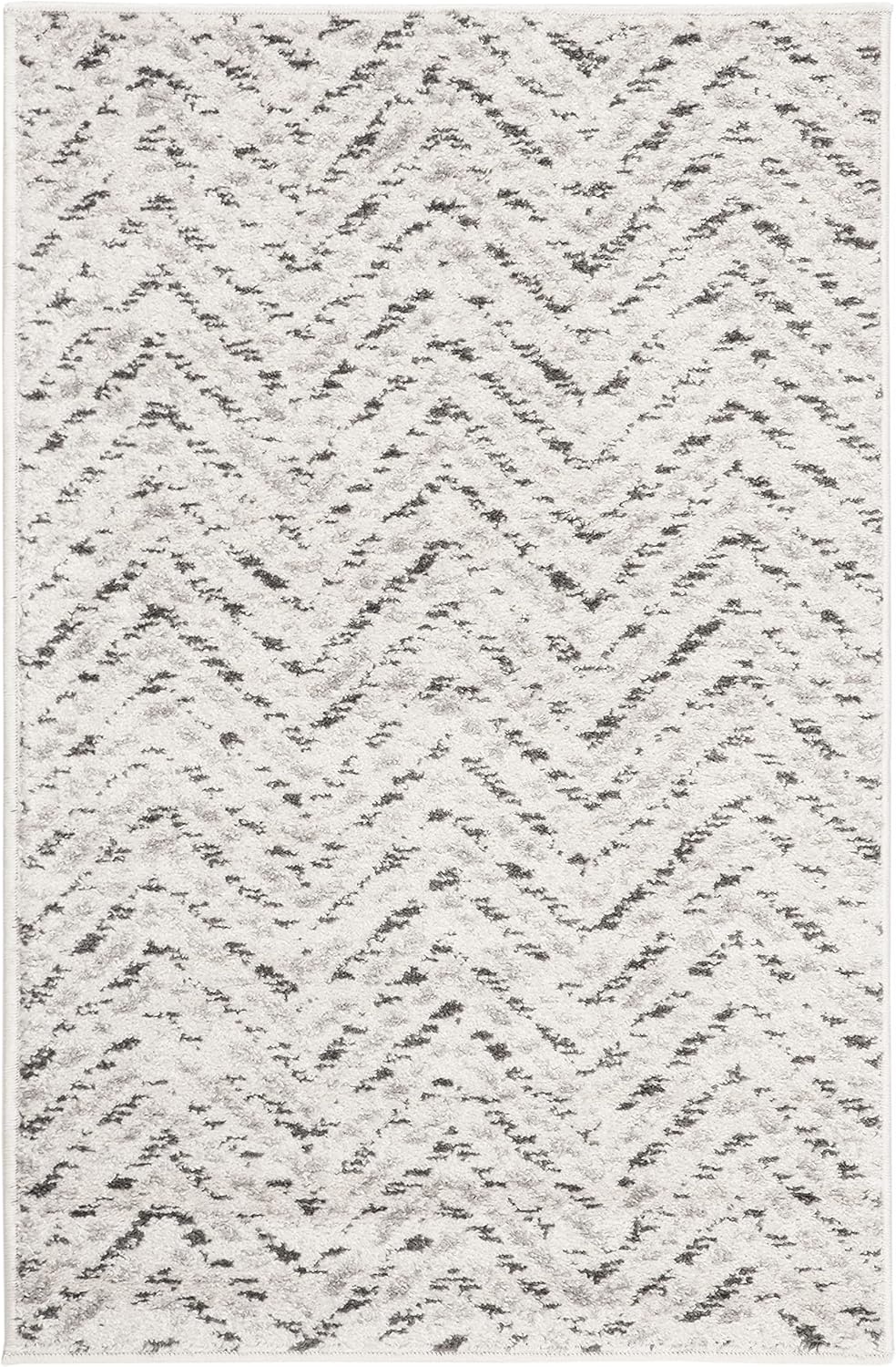 image:imageSAFAVIEH Area Rug 8x10 Adirondack Collection Large Ivory amp Charcoal Chevron Pattern NonShedding amp Easy Cleaning Ideal for Living Room Bedroom Office Dining Space ADR104NIvoryCharcoal