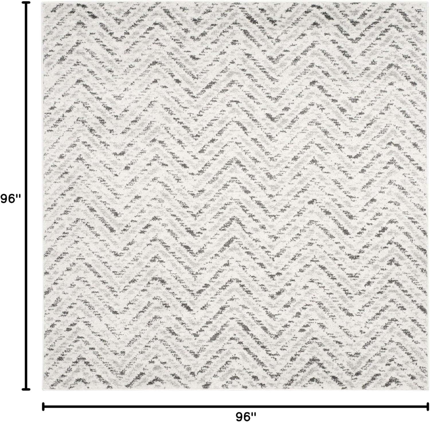 image:imageSAFAVIEH Area Rug 8x10 Adirondack Collection Large Ivory amp Charcoal Chevron Pattern NonShedding amp Easy Cleaning Ideal for Living Room Bedroom Office Dining Space ADR104NIvoryCharcoal
