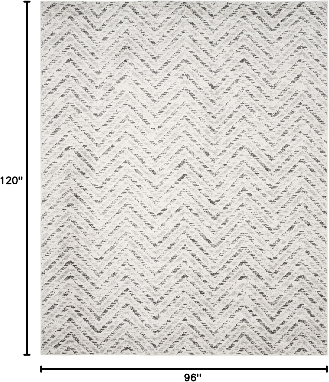 image:imageSAFAVIEH Area Rug 8x10 Adirondack Collection Large Ivory amp Charcoal Chevron Pattern NonShedding amp Easy Cleaning Ideal for Living Room Bedroom Office Dining Space ADR104NIvoryCharcoal