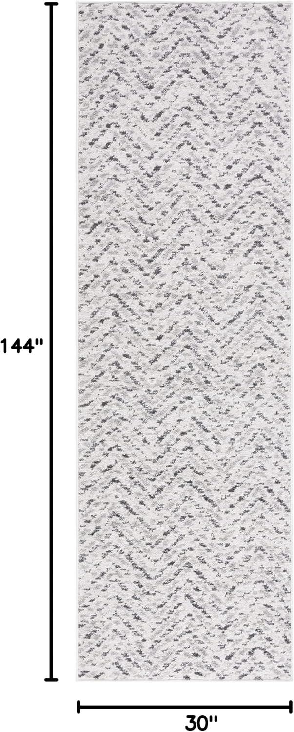 image:imageSAFAVIEH Area Rug 8x10 Adirondack Collection Large Ivory amp Charcoal Chevron Pattern NonShedding amp Easy Cleaning Ideal for Living Room Bedroom Office Dining Space ADR104NIvoryCharcoal
