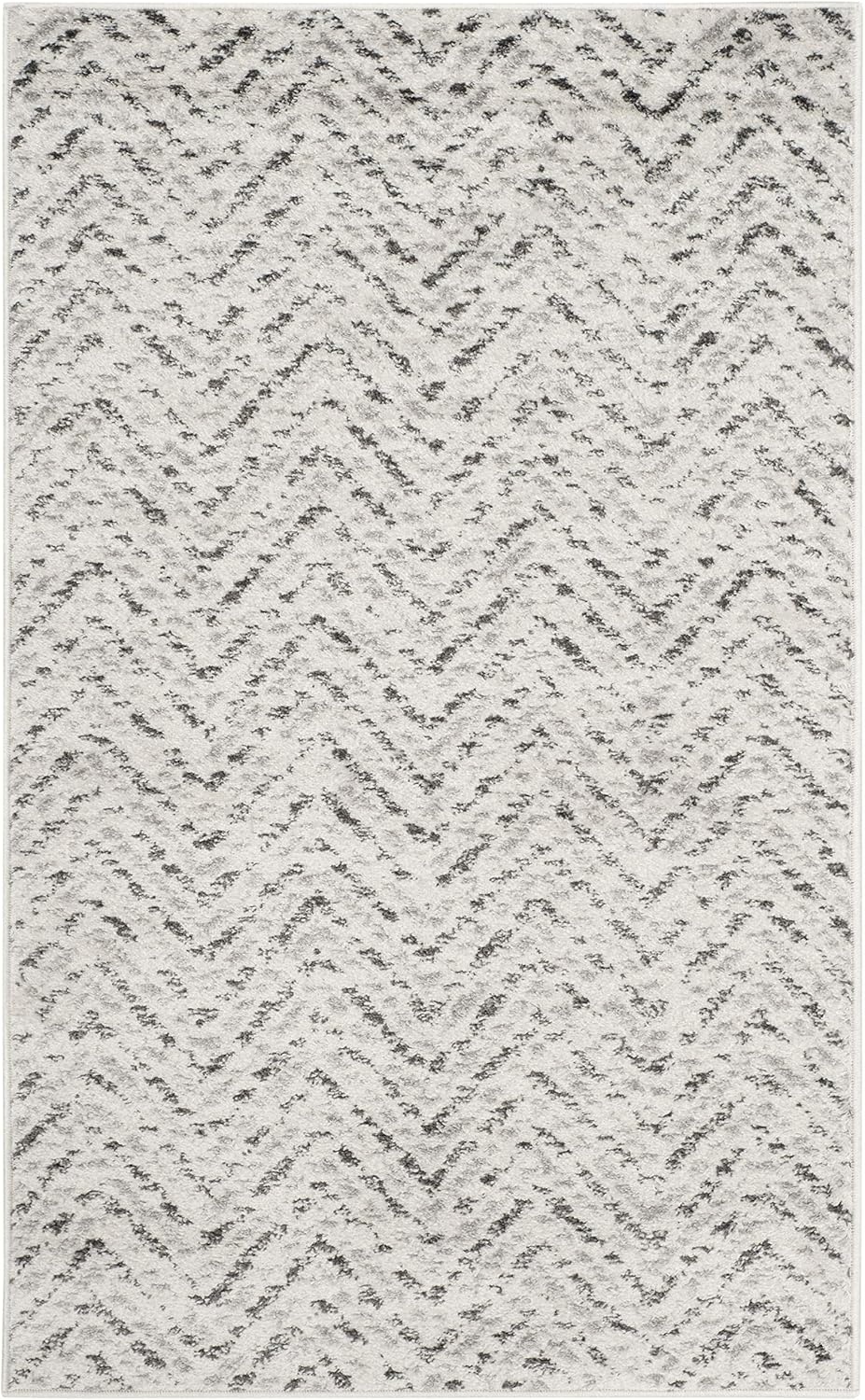 image:imageSAFAVIEH Area Rug 8x10 Adirondack Collection Large Ivory amp Charcoal Chevron Pattern NonShedding amp Easy Cleaning Ideal for Living Room Bedroom Office Dining Space ADR104NIvoryCharcoal