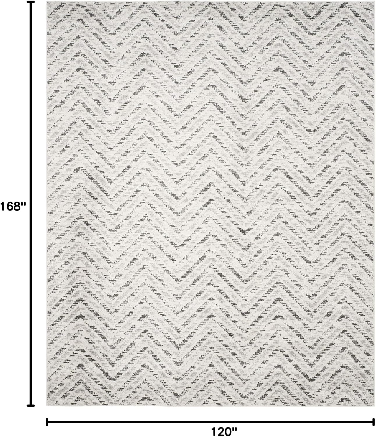 image:imageSAFAVIEH Area Rug 8x10 Adirondack Collection Large Ivory amp Charcoal Chevron Pattern NonShedding amp Easy Cleaning Ideal for Living Room Bedroom Office Dining Space ADR104NIvoryCharcoal