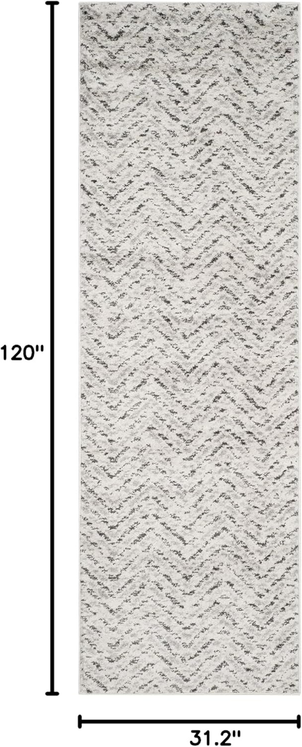 image:imageSAFAVIEH Area Rug 8x10 Adirondack Collection Large Ivory amp Charcoal Chevron Pattern NonShedding amp Easy Cleaning Ideal for Living Room Bedroom Office Dining Space ADR104NIvoryCharcoal