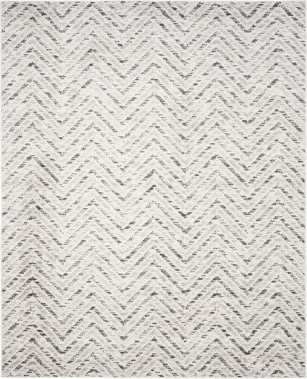 image:imageSAFAVIEH Area Rug 8x10 Adirondack Collection Large Ivory amp Charcoal Chevron Pattern NonShedding amp Easy Cleaning Ideal for Living Room Bedroom Office Dining Space ADR104NIvoryCharcoal