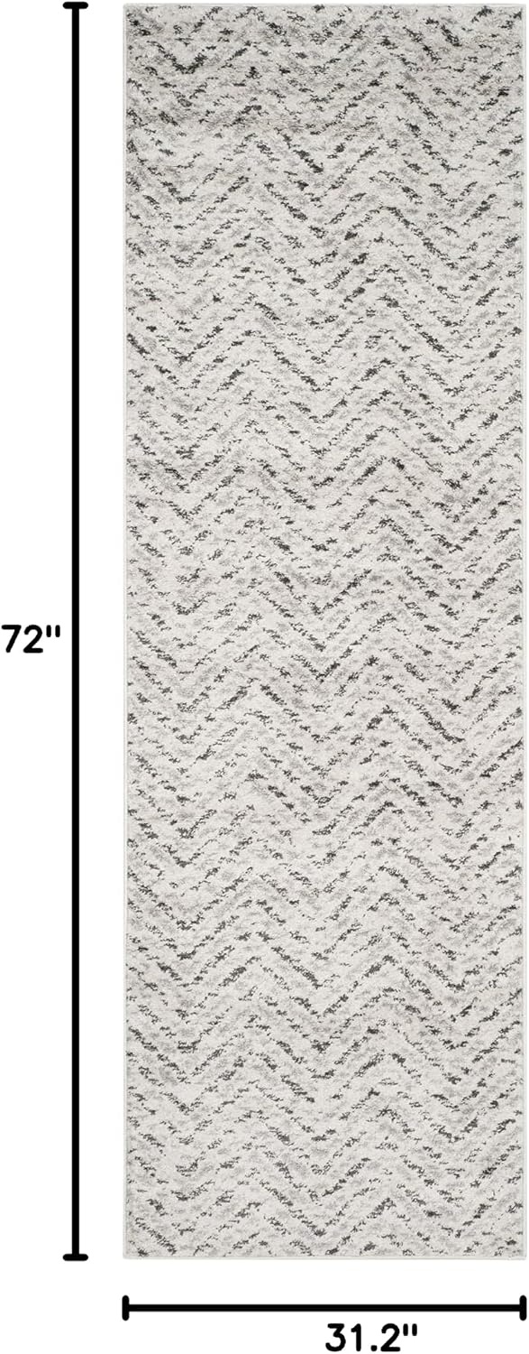 image:imageSAFAVIEH Area Rug 8x10 Adirondack Collection Large Ivory amp Charcoal Chevron Pattern NonShedding amp Easy Cleaning Ideal for Living Room Bedroom Office Dining Space ADR104NIvoryCharcoal