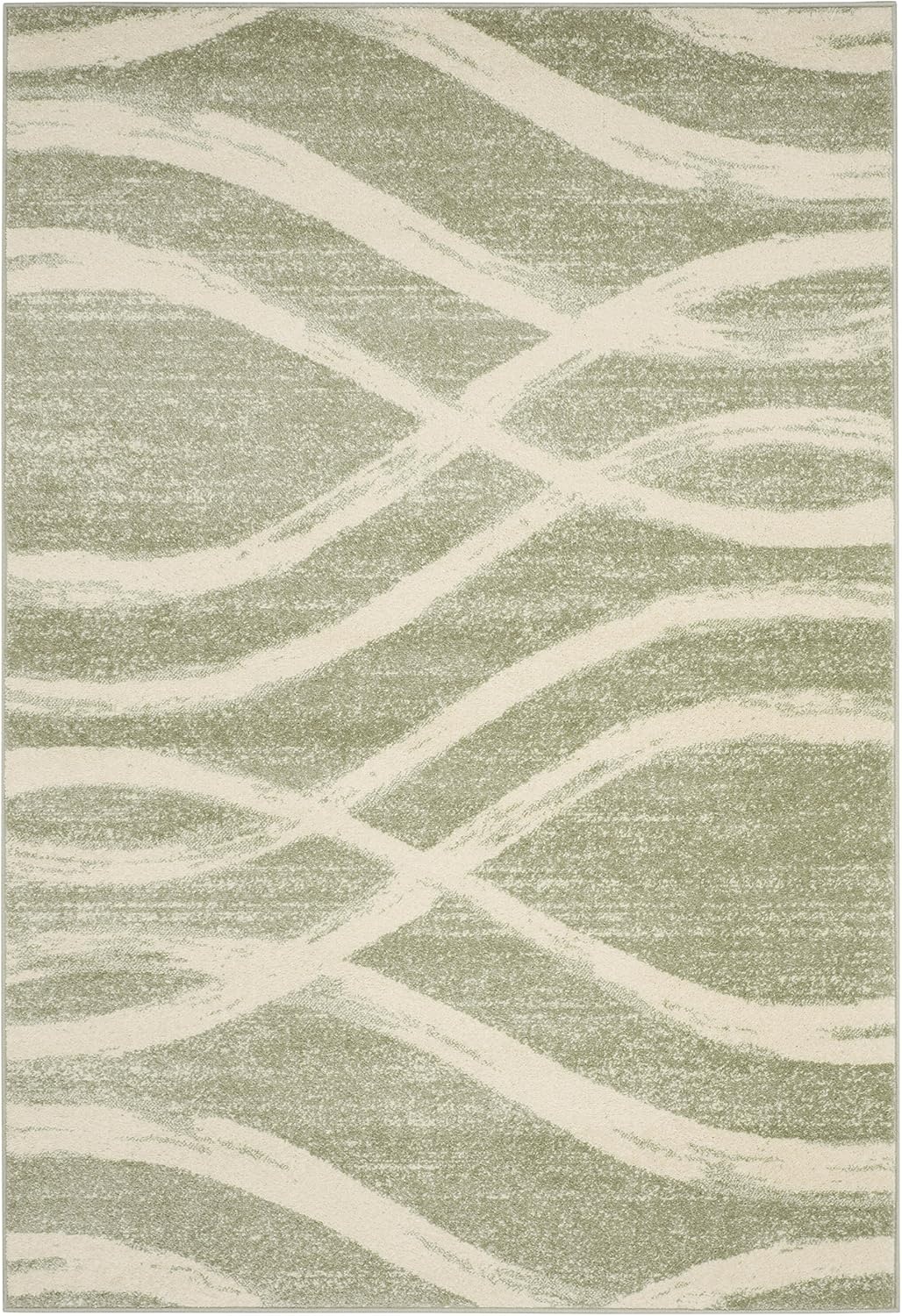 image:imageSAFAVIEH Area Rug 8x10 Adirondack Collection Large Sage amp Cream Modern Wave Design NonShedding amp Easy to Clean Ideal for Living Room Bedroom Dining Space ADR125XSageCream
