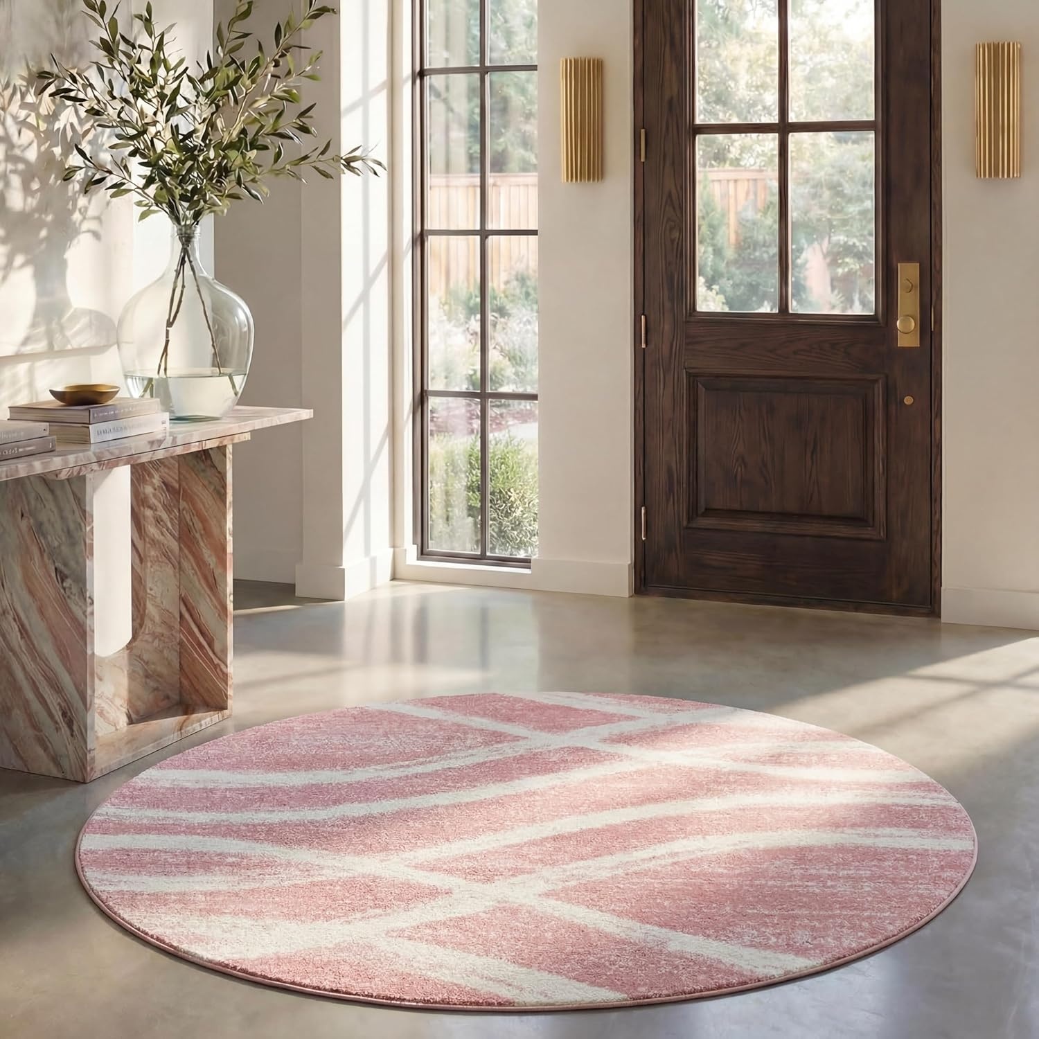 image:imageSAFAVIEH Area Rug 8x10 Adirondack Collection Large Sage amp Cream Modern Wave Design NonShedding amp Easy to Clean Ideal for Living Room Bedroom Dining Space ADR125XRoseCream