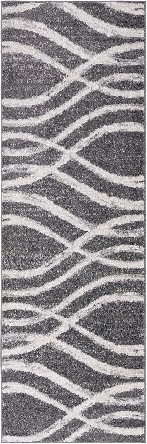 image:imageSAFAVIEH Area Rug 8x10 Adirondack Collection Large Sage amp Cream Modern Wave Design NonShedding amp Easy to Clean Ideal for Living Room Bedroom Dining Space ADR125XCharcoalIvory