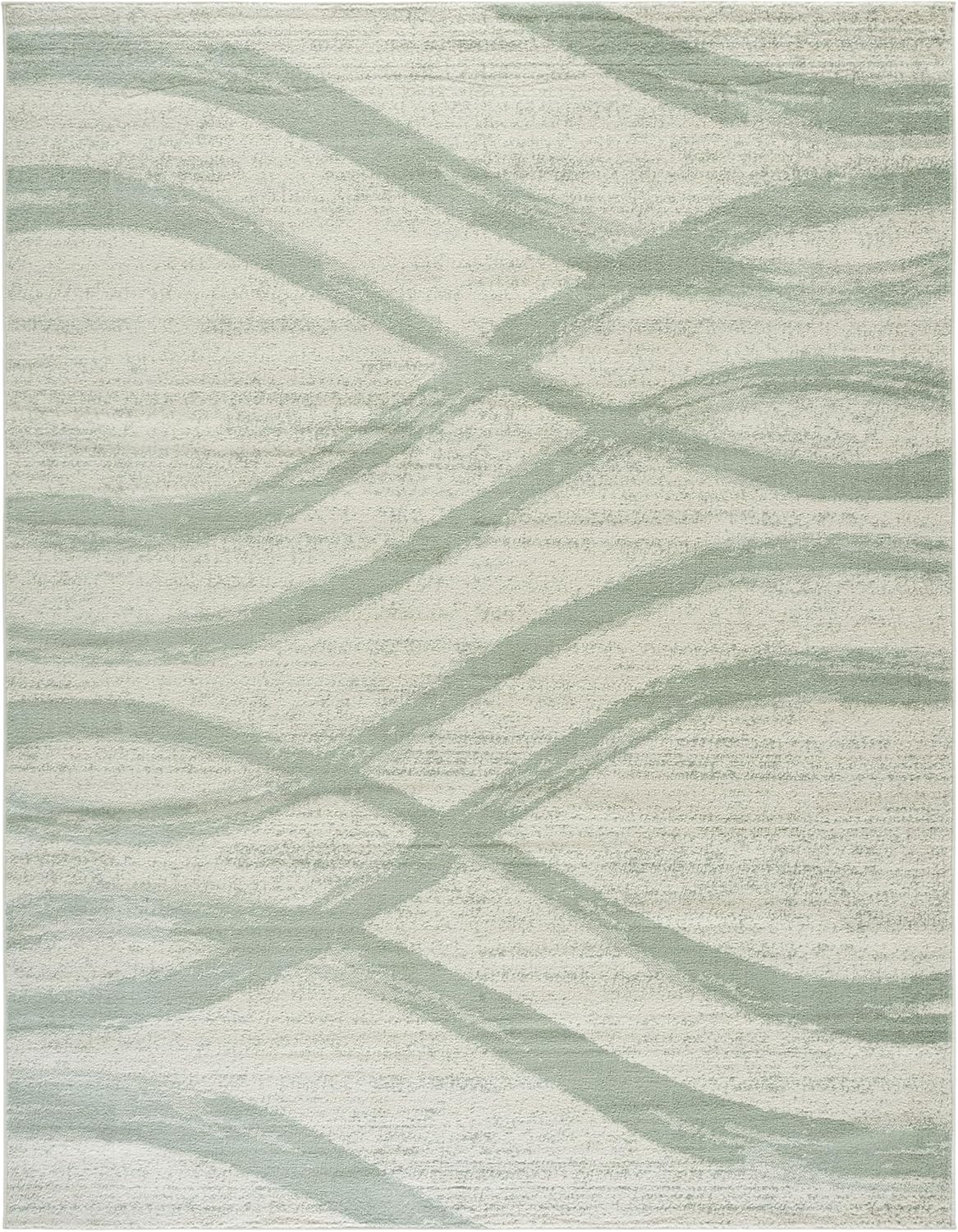 image:imageSAFAVIEH Area Rug 8x10 Adirondack Collection Large Sage amp Cream Modern Wave Design NonShedding amp Easy to Clean Ideal for Living Room Bedroom Dining Space ADR125XIvorySage