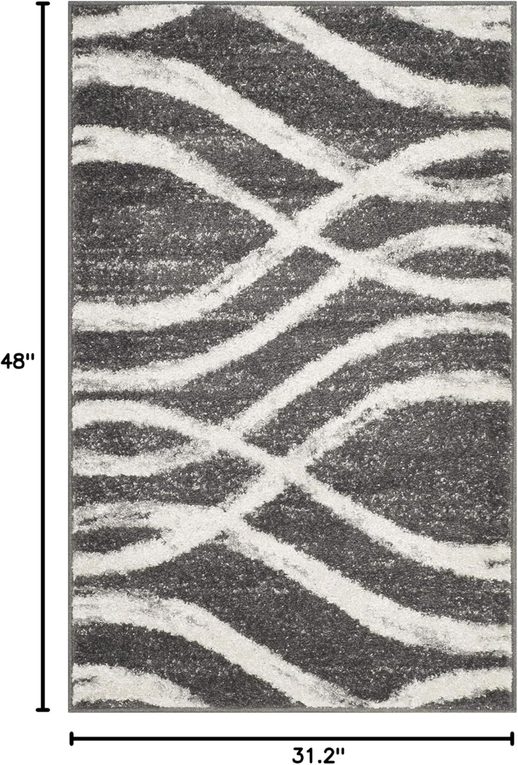 image:imageSAFAVIEH Area Rug 8x10 Adirondack Collection Large Sage amp Cream Modern Wave Design NonShedding amp Easy to Clean Ideal for Living Room Bedroom Dining Space ADR125XCharcoalIvory
