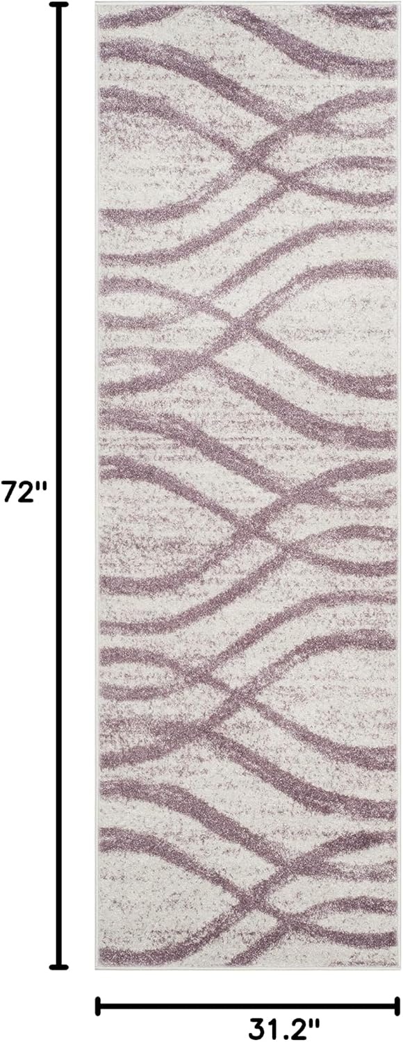 image:imageSAFAVIEH Area Rug 8x10 Adirondack Collection Large Sage amp Cream Modern Wave Design NonShedding amp Easy to Clean Ideal for Living Room Bedroom Dining Space ADR125XCreamPurple