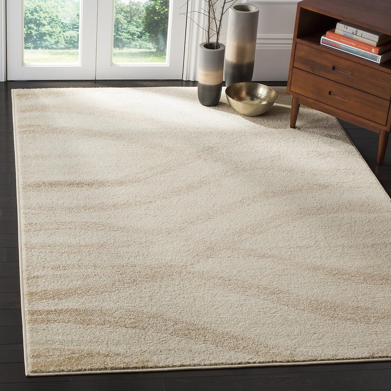 image:imageSAFAVIEH Area Rug 8x10 Adirondack Collection Large Sage amp Cream Modern Wave Design NonShedding amp Easy to Clean Ideal for Living Room Bedroom Dining Space ADR125XCreamChampagne