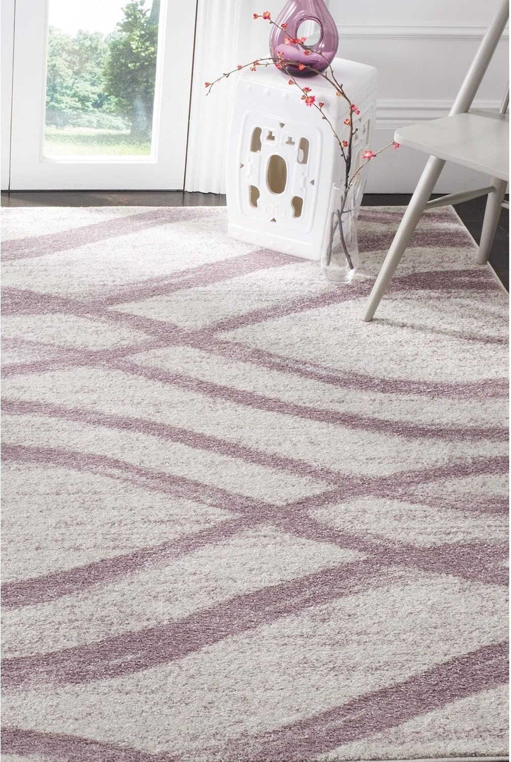 image:imageSAFAVIEH Area Rug 8x10 Adirondack Collection Large Sage amp Cream Modern Wave Design NonShedding amp Easy to Clean Ideal for Living Room Bedroom Dining Space ADR125XCreamPurple