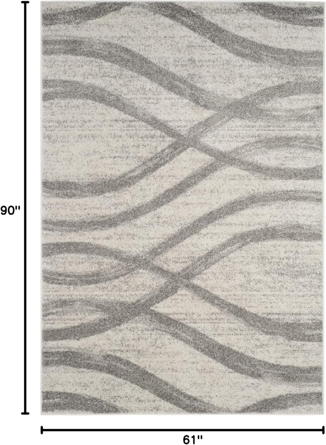 image:imageSAFAVIEH Area Rug 8x10 Adirondack Collection Large Sage amp Cream Modern Wave Design NonShedding amp Easy to Clean Ideal for Living Room Bedroom Dining Space ADR125XCreamGrey