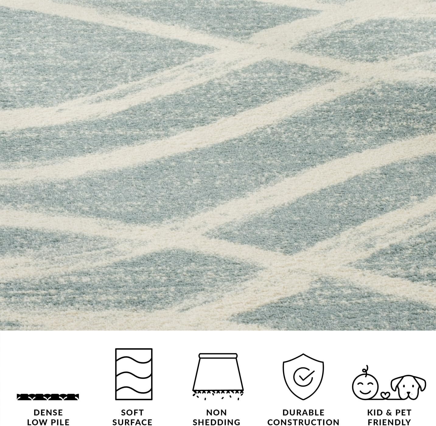 image:imageSAFAVIEH Area Rug 8x10 Adirondack Collection Large Sage amp Cream Modern Wave Design NonShedding amp Easy to Clean Ideal for Living Room Bedroom Dining Space ADR125XCreamSlate