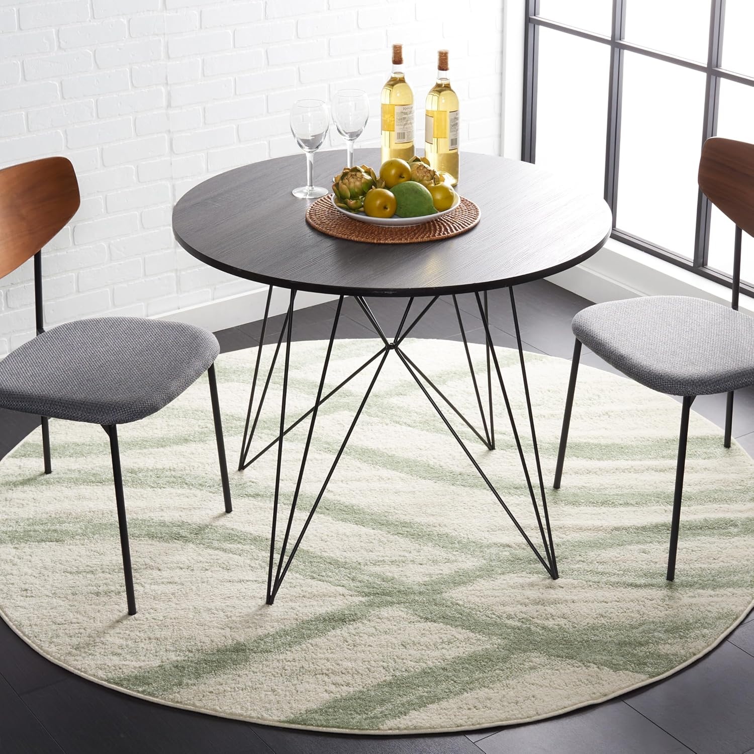 image:imageSAFAVIEH Area Rug 8x10 Adirondack Collection Large Sage amp Cream Modern Wave Design NonShedding amp Easy to Clean Ideal for Living Room Bedroom Dining Space ADR125XIvorySage