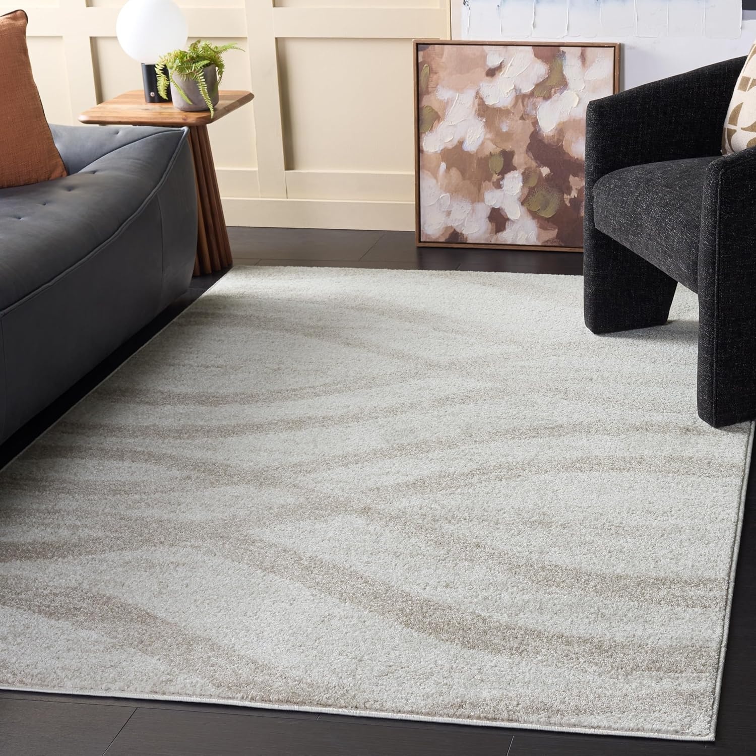 image:imageSAFAVIEH Area Rug 8x10 Adirondack Collection Large Sage amp Cream Modern Wave Design NonShedding amp Easy to Clean Ideal for Living Room Bedroom Dining Space ADR125XBeigeTaupe