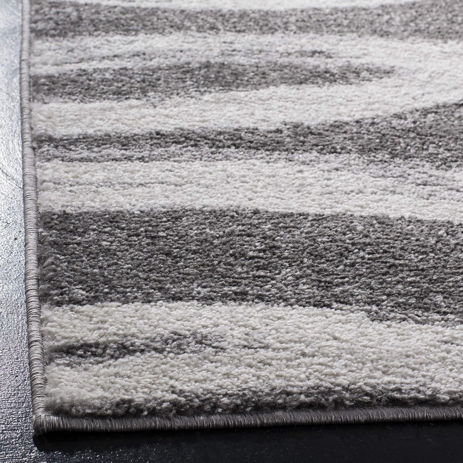 image:imageSAFAVIEH Area Rug 8x10 Adirondack Collection Large Sage amp Cream Modern Wave Design NonShedding amp Easy to Clean Ideal for Living Room Bedroom Dining Space ADR125XCharcoalIvory