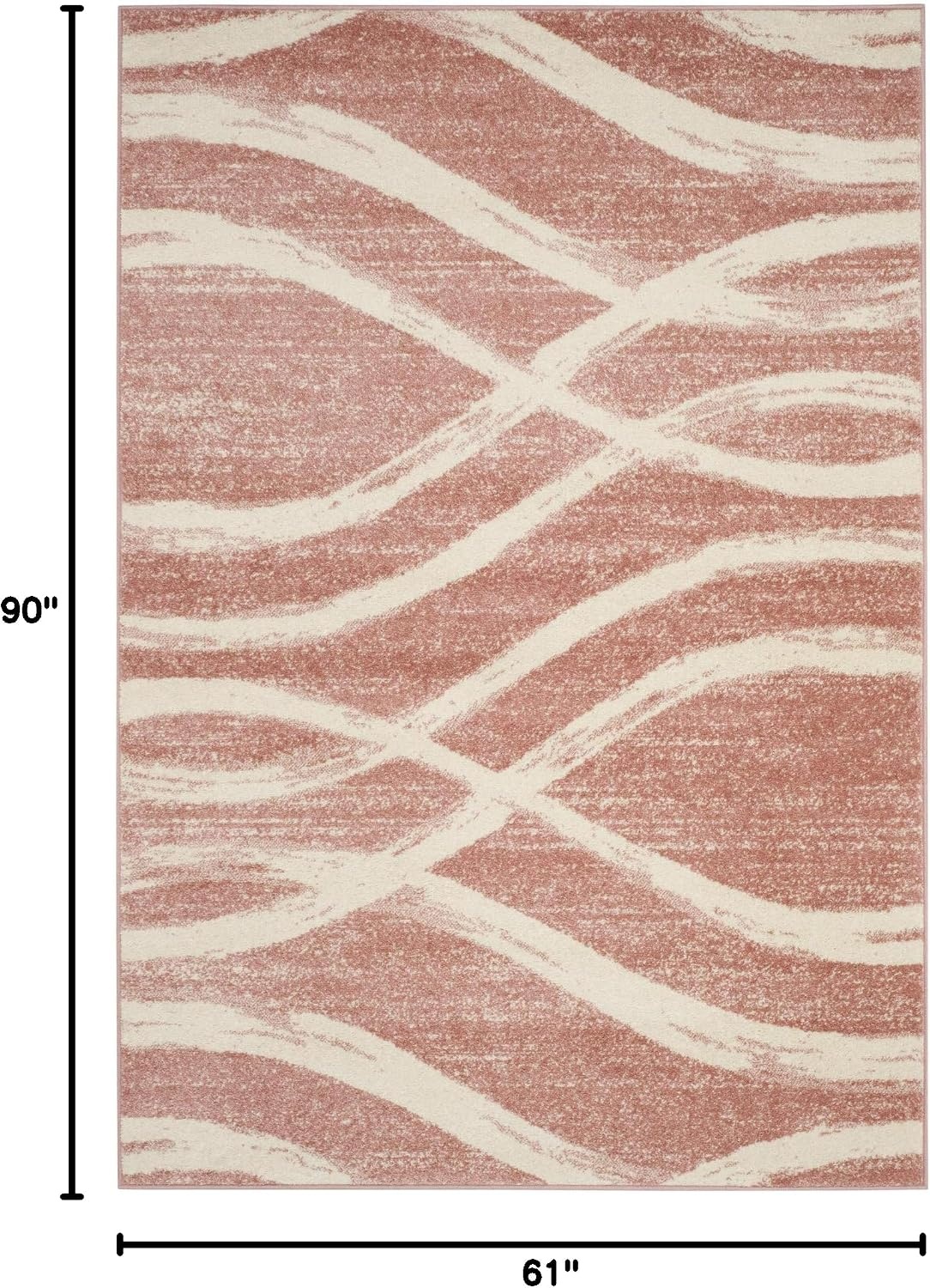 image:imageSAFAVIEH Area Rug 8x10 Adirondack Collection Large Sage amp Cream Modern Wave Design NonShedding amp Easy to Clean Ideal for Living Room Bedroom Dining Space ADR125XRoseCream