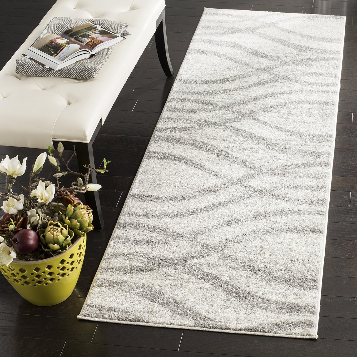 image:imageSAFAVIEH Area Rug 8x10 Adirondack Collection Large Sage amp Cream Modern Wave Design NonShedding amp Easy to Clean Ideal for Living Room Bedroom Dining Space ADR125XCreamGrey
