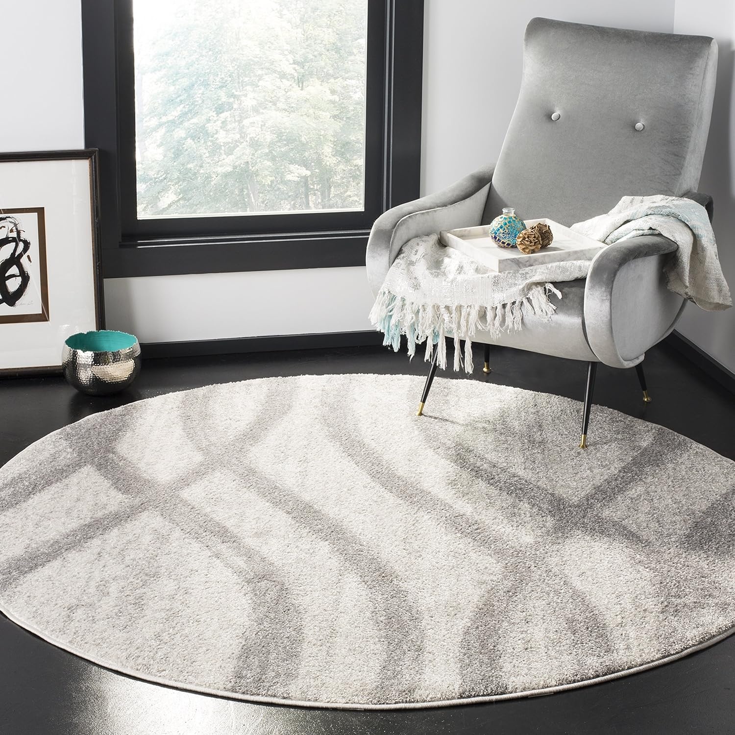 image:imageSAFAVIEH Area Rug 8x10 Adirondack Collection Large Sage amp Cream Modern Wave Design NonShedding amp Easy to Clean Ideal for Living Room Bedroom Dining Space ADR125XCreamGrey