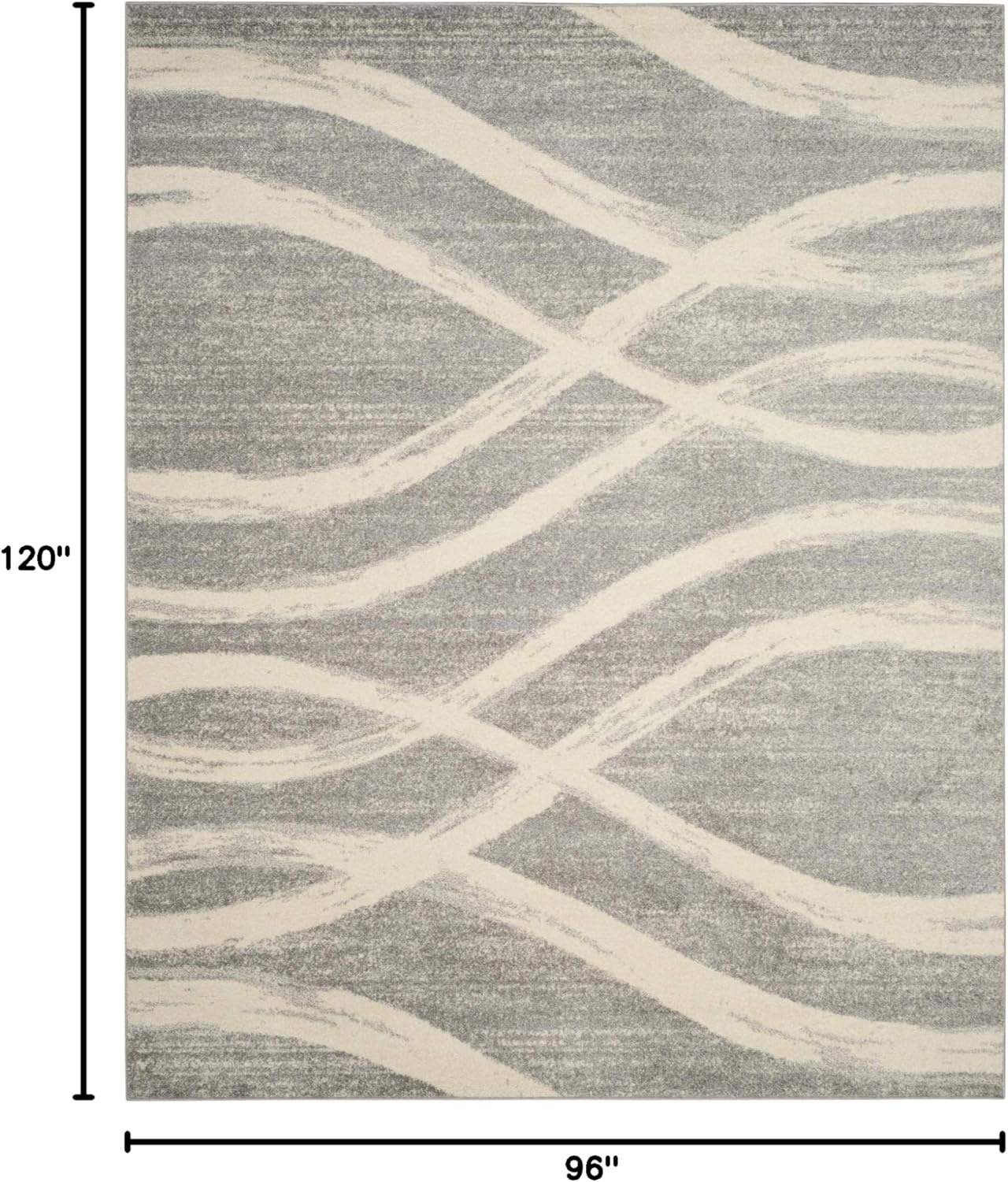 image:imageSAFAVIEH Area Rug 8x10 Adirondack Collection Large Sage amp Cream Modern Wave Design NonShedding amp Easy to Clean Ideal for Living Room Bedroom Dining Space ADR125XGreyCream