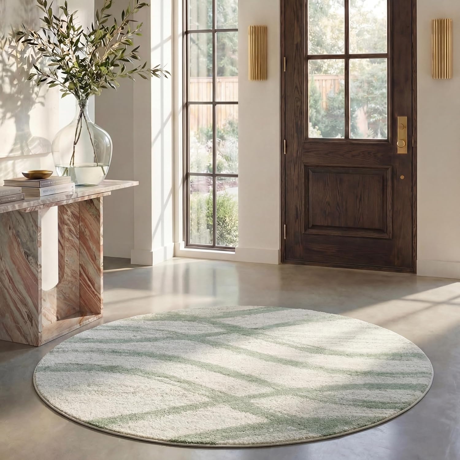 image:imageSAFAVIEH Area Rug 8x10 Adirondack Collection Large Sage amp Cream Modern Wave Design NonShedding amp Easy to Clean Ideal for Living Room Bedroom Dining Space ADR125XIvorySage