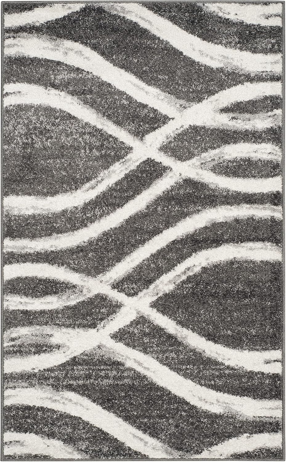 image:imageSAFAVIEH Area Rug 8x10 Adirondack Collection Large Sage amp Cream Modern Wave Design NonShedding amp Easy to Clean Ideal for Living Room Bedroom Dining Space ADR125XCharcoalIvory