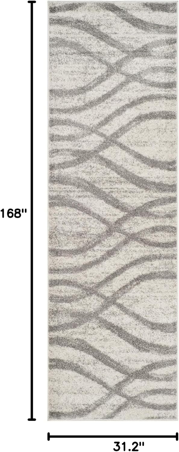 image:imageSAFAVIEH Area Rug 8x10 Adirondack Collection Large Sage amp Cream Modern Wave Design NonShedding amp Easy to Clean Ideal for Living Room Bedroom Dining Space ADR125XCreamGrey