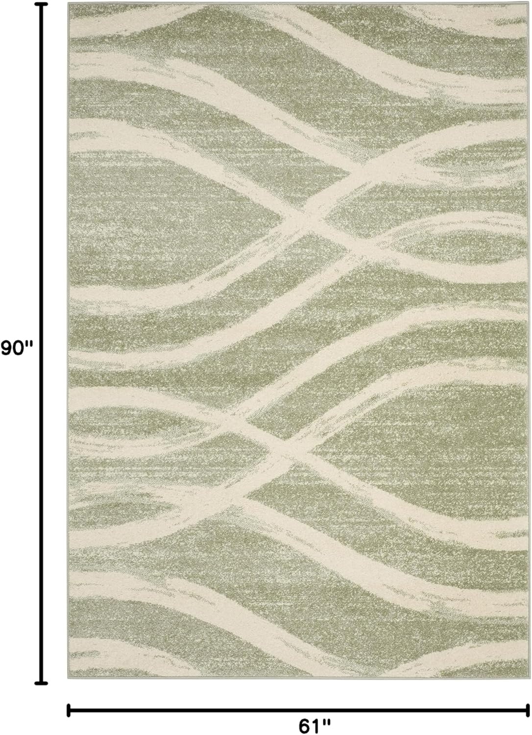 image:imageSAFAVIEH Area Rug 8x10 Adirondack Collection Large Sage amp Cream Modern Wave Design NonShedding amp Easy to Clean Ideal for Living Room Bedroom Dining Space ADR125XSageCream