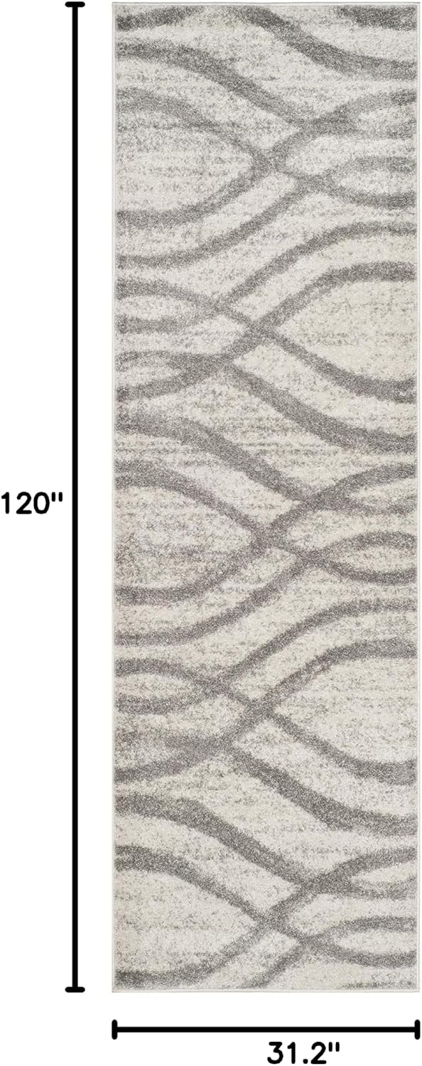 image:imageSAFAVIEH Area Rug 8x10 Adirondack Collection Large Sage amp Cream Modern Wave Design NonShedding amp Easy to Clean Ideal for Living Room Bedroom Dining Space ADR125XCreamGrey