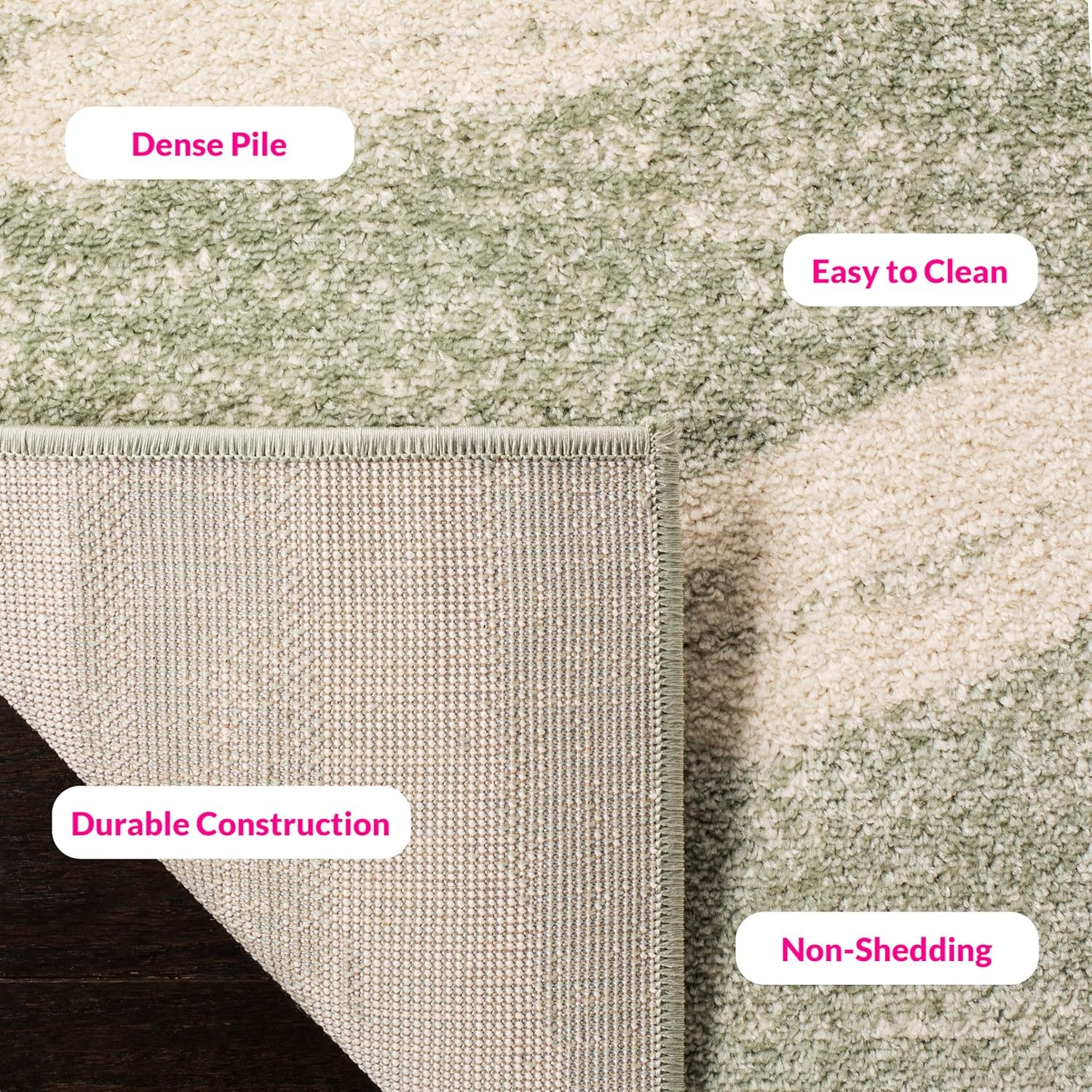 image:imageSAFAVIEH Area Rug 8x10 Adirondack Collection Large Sage amp Cream Modern Wave Design NonShedding amp Easy to Clean Ideal for Living Room Bedroom Dining Space ADR125XSageCream