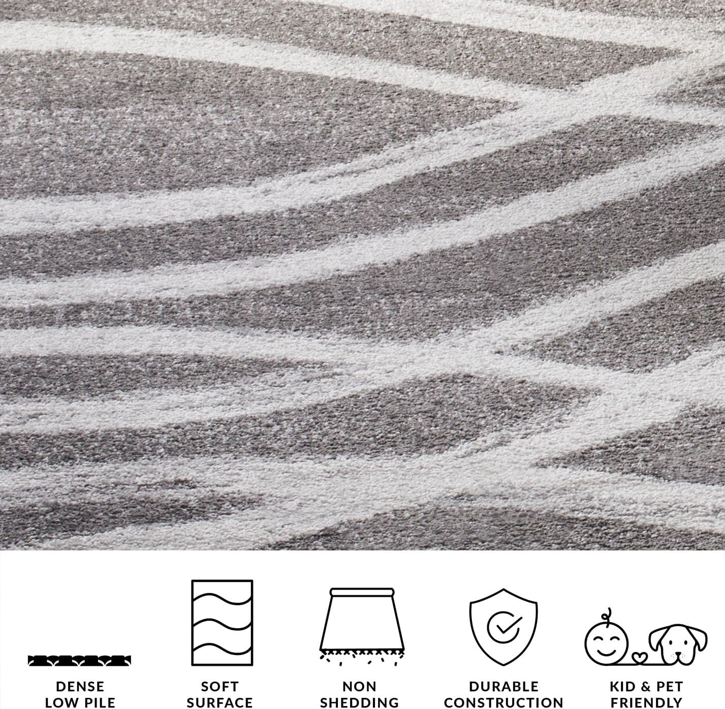 image:imageSAFAVIEH Area Rug 8x10 Adirondack Collection Large Sage amp Cream Modern Wave Design NonShedding amp Easy to Clean Ideal for Living Room Bedroom Dining Space ADR125XCharcoalIvory