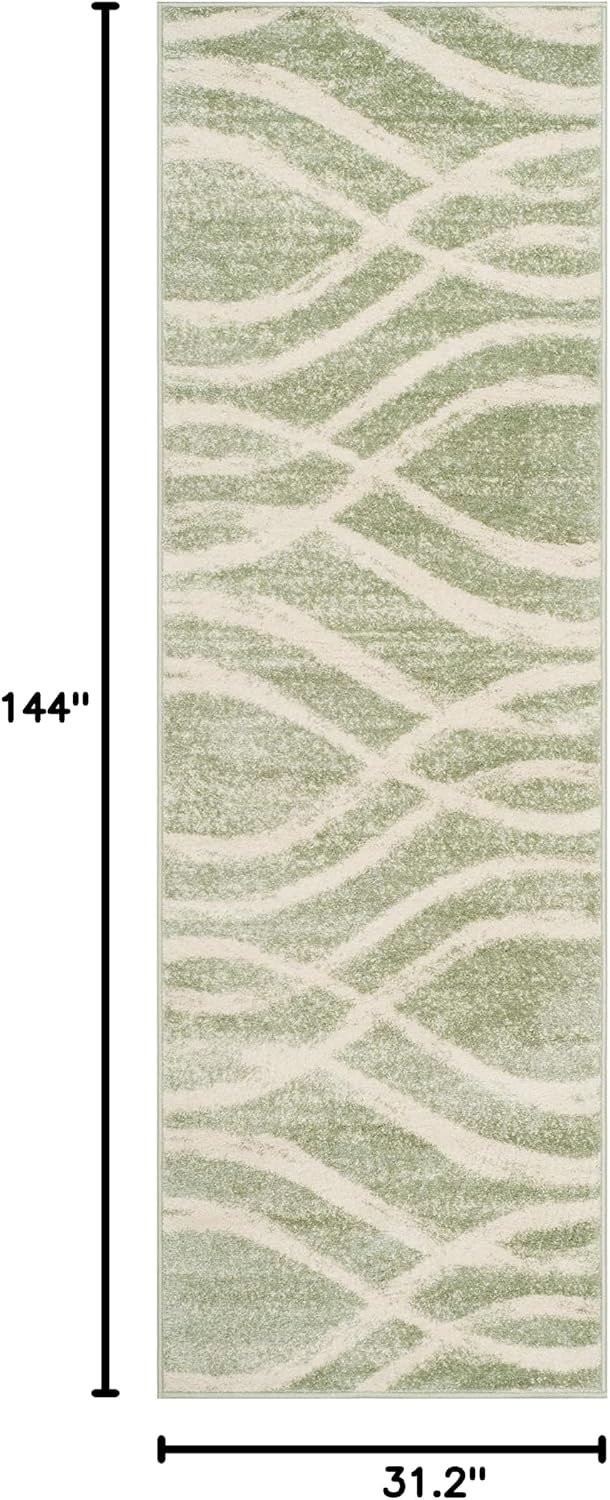 image:imageSAFAVIEH Area Rug 8x10 Adirondack Collection Large Sage amp Cream Modern Wave Design NonShedding amp Easy to Clean Ideal for Living Room Bedroom Dining Space ADR125XSageCream
