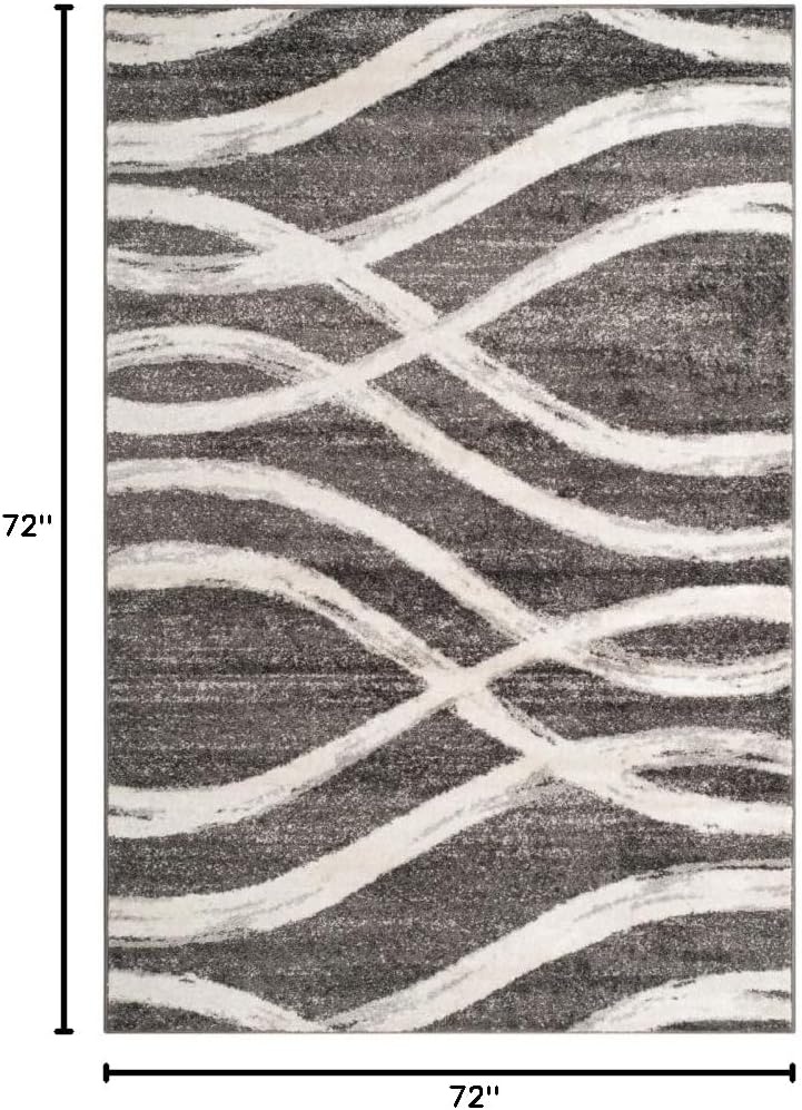 image:imageSAFAVIEH Area Rug 8x10 Adirondack Collection Large Sage amp Cream Modern Wave Design NonShedding amp Easy to Clean Ideal for Living Room Bedroom Dining Space ADR125XCharcoalIvory
