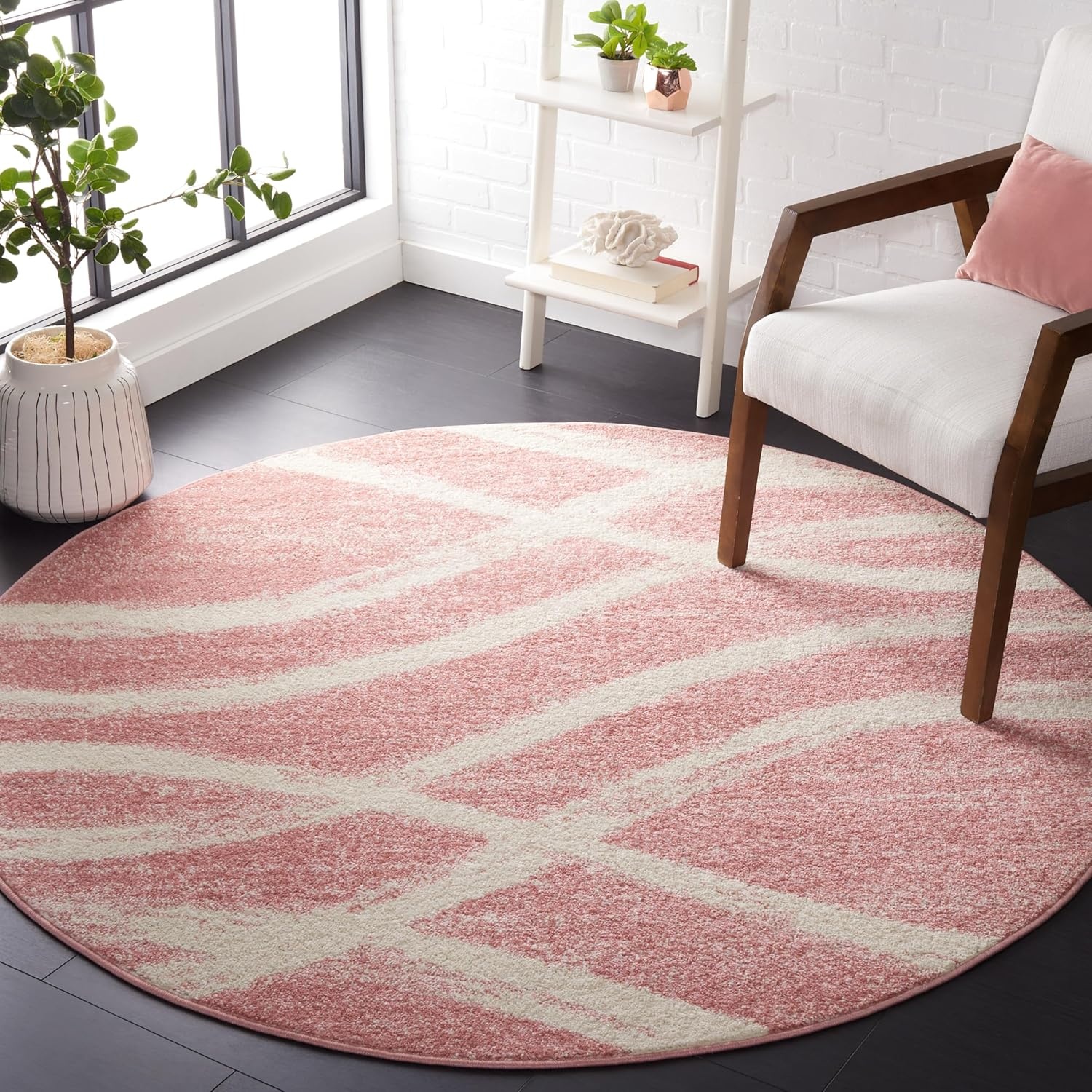 image:imageSAFAVIEH Area Rug 8x10 Adirondack Collection Large Sage amp Cream Modern Wave Design NonShedding amp Easy to Clean Ideal for Living Room Bedroom Dining Space ADR125XRoseCream