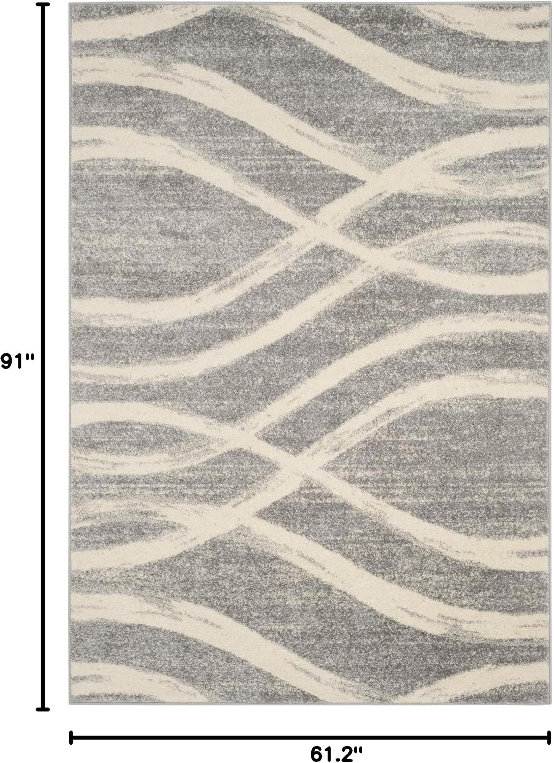 image:imageSAFAVIEH Area Rug 8x10 Adirondack Collection Large Sage amp Cream Modern Wave Design NonShedding amp Easy to Clean Ideal for Living Room Bedroom Dining Space ADR125XGreyCream