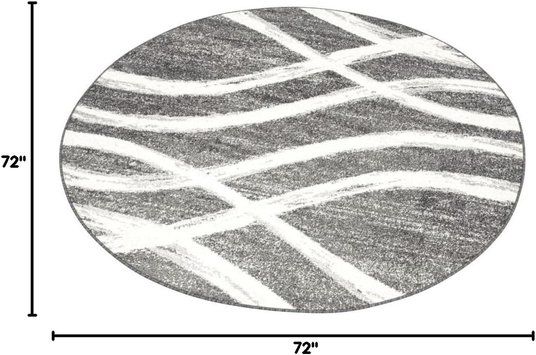 image:imageSAFAVIEH Area Rug 8x10 Adirondack Collection Large Sage amp Cream Modern Wave Design NonShedding amp Easy to Clean Ideal for Living Room Bedroom Dining Space ADR125XCharcoalIvory