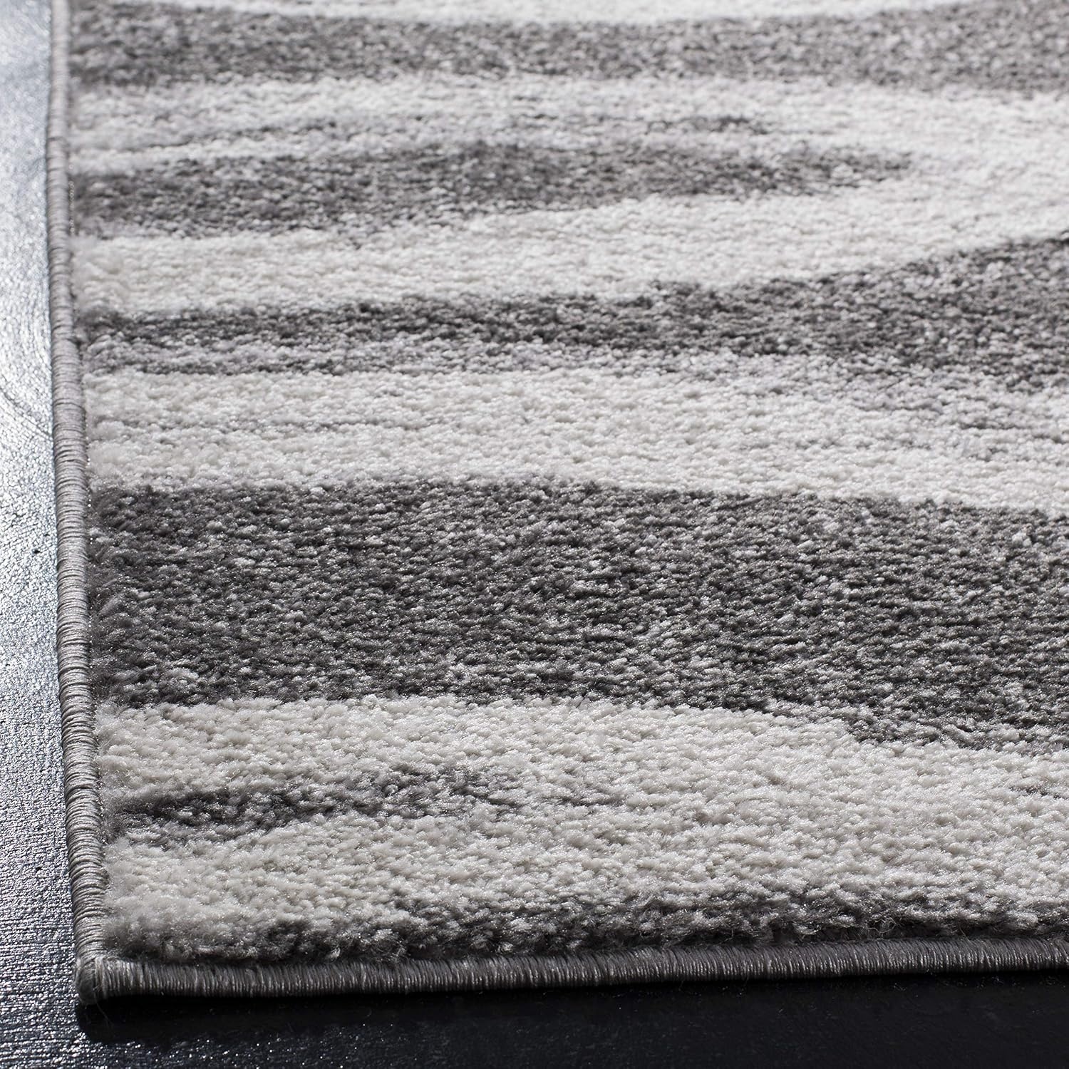 image:imageSAFAVIEH Area Rug 8x10 Adirondack Collection Large Sage amp Cream Modern Wave Design NonShedding amp Easy to Clean Ideal for Living Room Bedroom Dining Space ADR125XCharcoalIvory