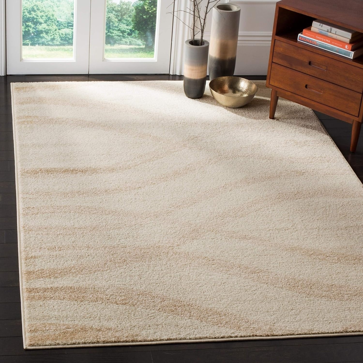 image:imageSAFAVIEH Area Rug 8x10 Adirondack Collection Large Sage amp Cream Modern Wave Design NonShedding amp Easy to Clean Ideal for Living Room Bedroom Dining Space ADR125XCreamChampagne