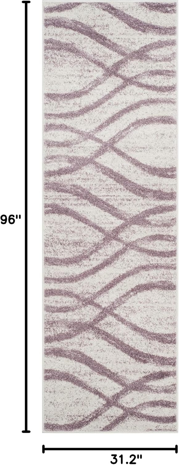image:imageSAFAVIEH Area Rug 8x10 Adirondack Collection Large Sage amp Cream Modern Wave Design NonShedding amp Easy to Clean Ideal for Living Room Bedroom Dining Space ADR125XCreamPurple