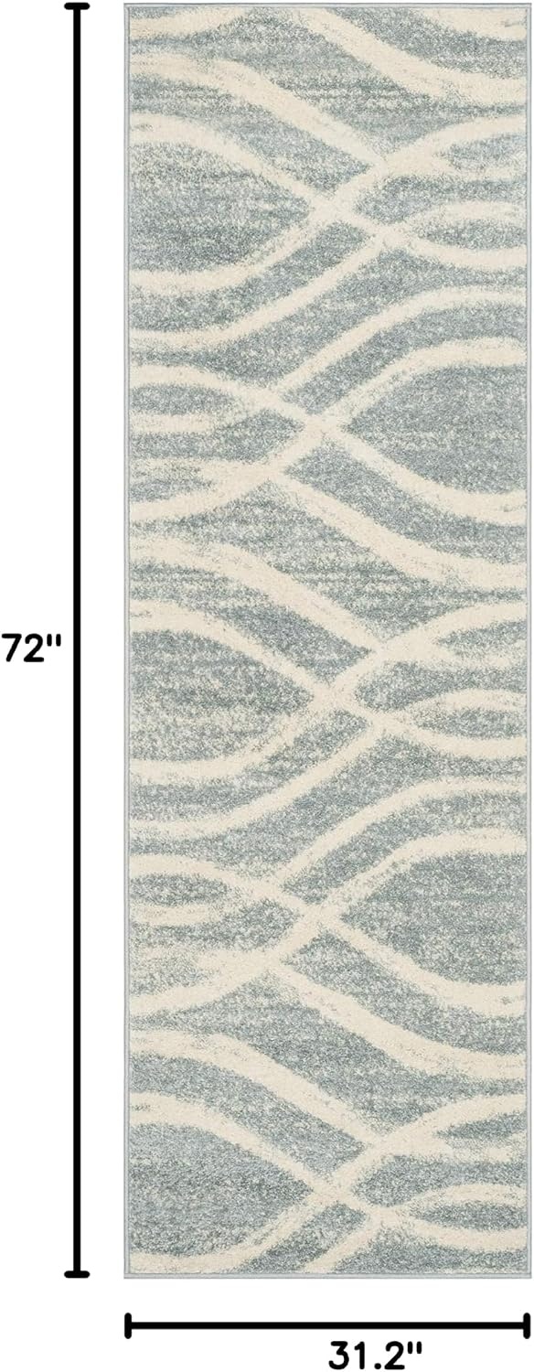 image:imageSAFAVIEH Area Rug 8x10 Adirondack Collection Large Sage amp Cream Modern Wave Design NonShedding amp Easy to Clean Ideal for Living Room Bedroom Dining Space ADR125XCreamSlate